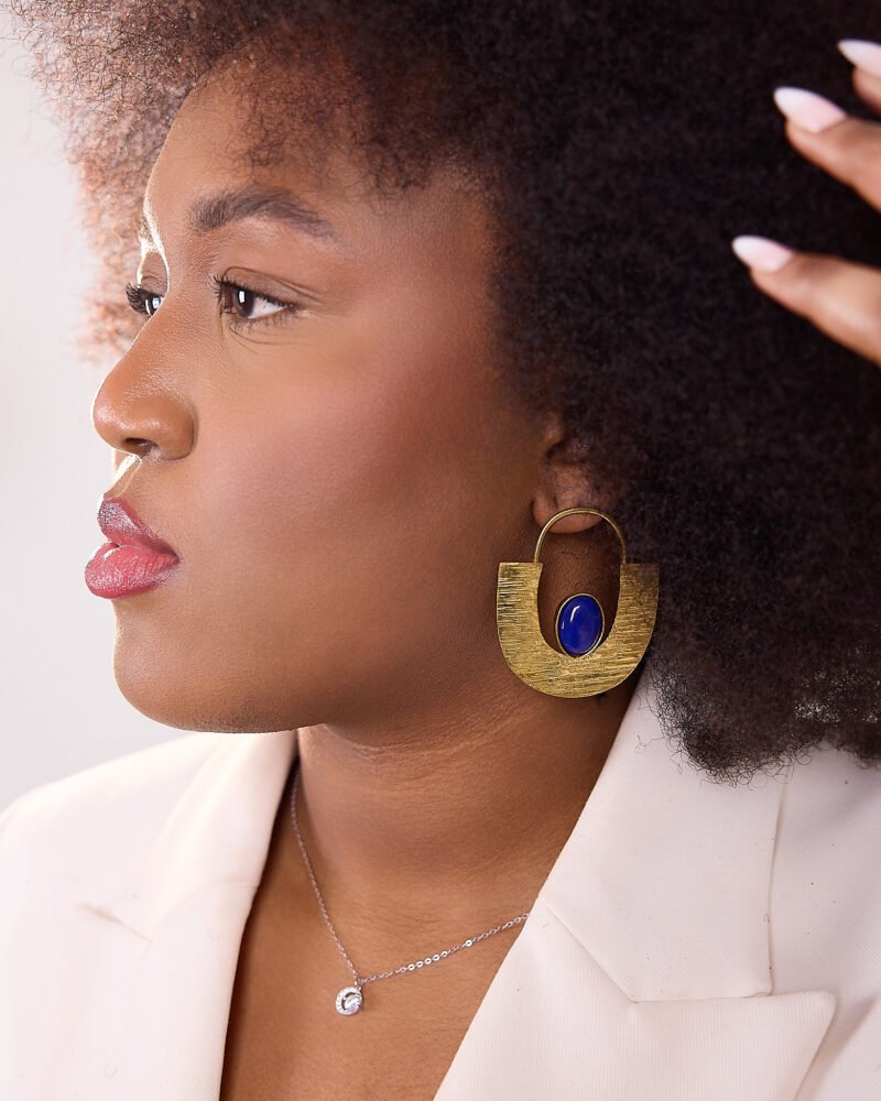 Boucles d'oreilles Ayélé - Bleu